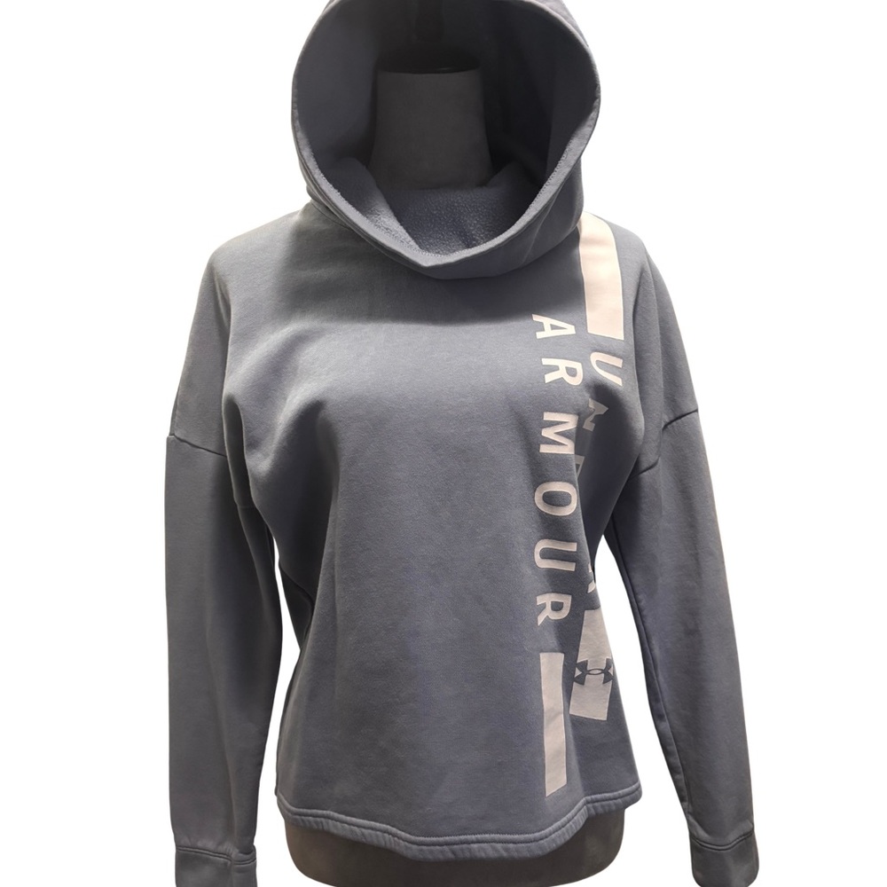Under Armour Women's light blue loose fit pullover, with cowl hoodie